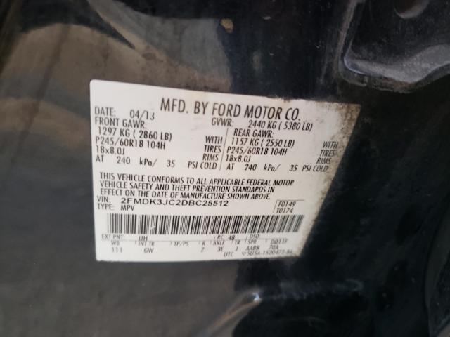 Photo 10 from auction – 2013 FORD EDGE SEL with VIN 2FMDK3JC2DBC25512