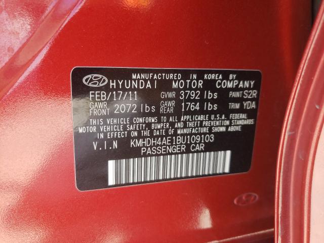 Photo 10 from auction – 2011 HYUNDAI ELANTRA GL with VIN KMHDH4AE1BU109103