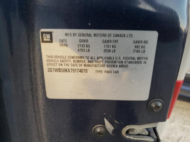 Photo 10 from auction – 2007 CHEVROLET IMPALA LS with VIN 2G1WB58KX79174870