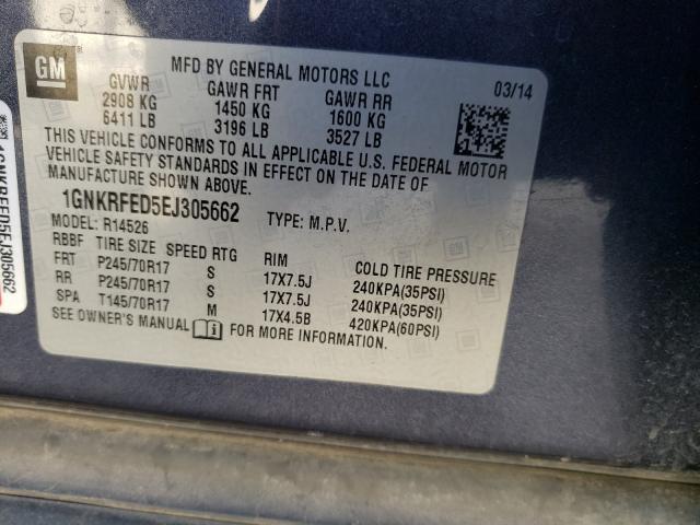 Photo 10 from auction – 2014 CHEVROLET TRAVERSE L with VIN 1GNKRFED5EJ305662