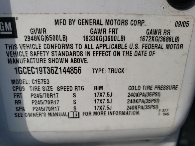 Photo 10 from auction – 2006 CHEVROLET silverado with VIN 1GCEC19T36Z144856