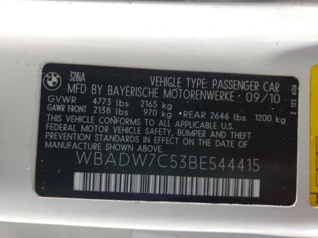 Photo 10 from auction – 2011 BMW 328 I SULE with VIN WBADW7C53BE544415