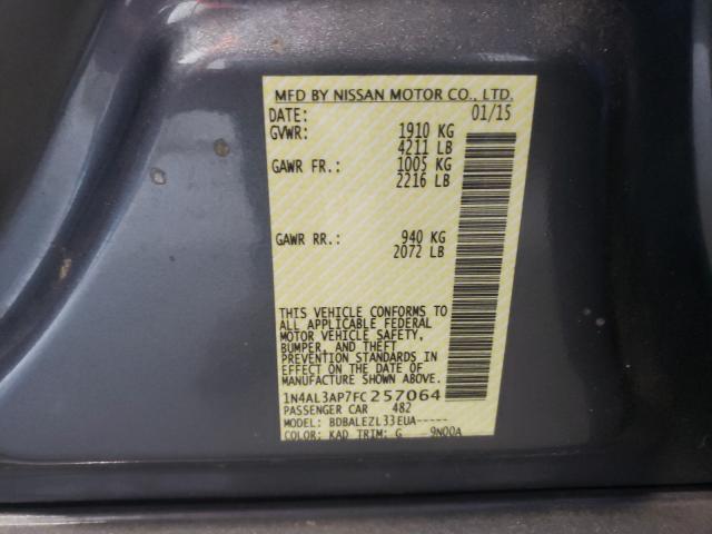 Photo 10 from auction – 2015 NISSAN ALTIMA 2.5 with VIN 1N4AL3AP7FC257064