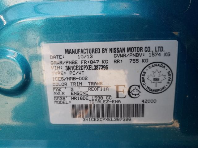 Photo 10 from auction – 2014 NISSAN VERSA NOTE with VIN 3N1CE2CPXEL387396