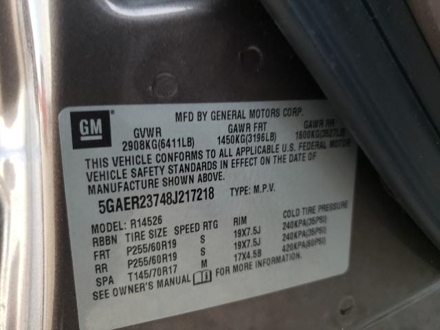 Photo 10 from auction – 2008 BUICK ENCLAVE CX with VIN 5GAER23748J217218