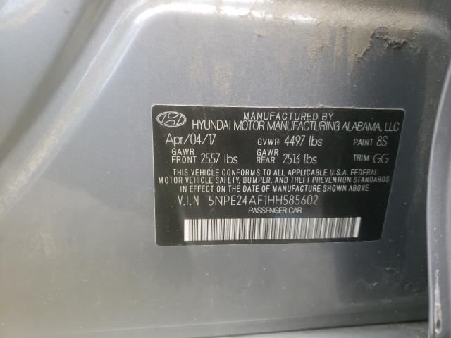 Photo 10 from auction – 2017 HYUNDAI SONATA SE with VIN 5NPE24AF1HH585602