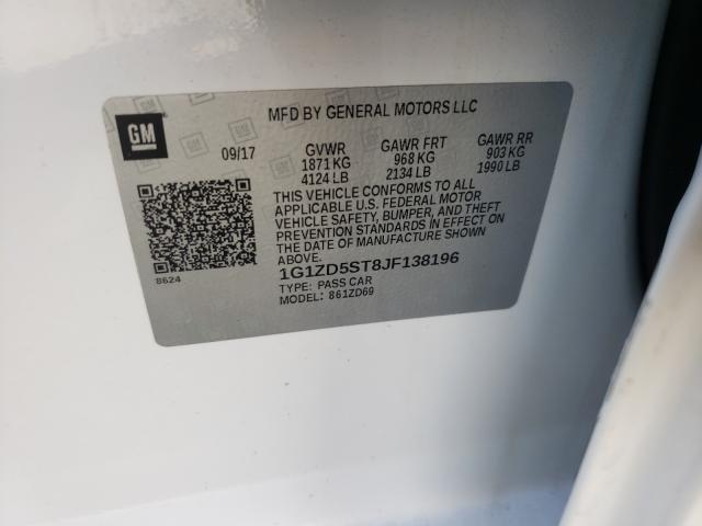Photo 10 from auction – 2018 CHEVROLET MALIBU LT with VIN 1G1ZD5ST8JF138196
