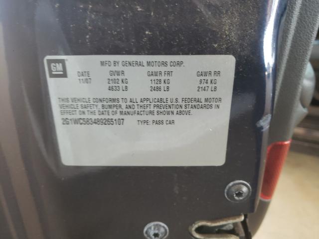 Photo 10 from auction – 2008 CHEVROLET IMPALA LT with VIN 2G1WC583489265107