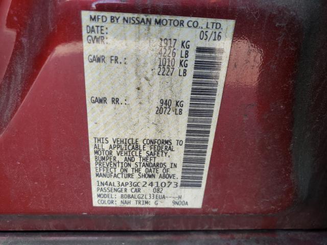 Photo 10 from auction – 2016 NISSAN ALTIMA 2.5 with VIN 1N4AL3AP3GC241073