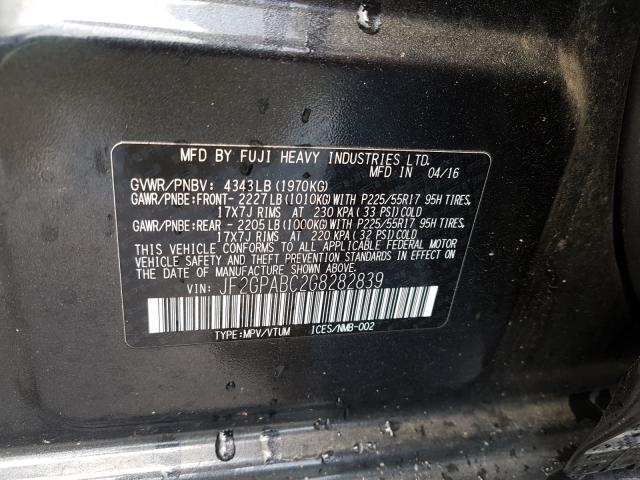 Photo 10 from auction – 2016 SUBARU CROSSTREK with VIN JF2GPABC2G8282839