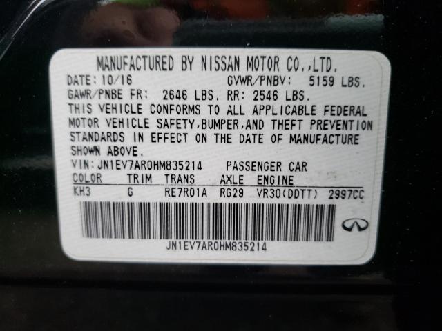 Photo 10 from auction – 2017 INFINITI Q50 PREMIU with VIN JN1EV7AR0HM835214