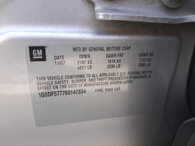 Photo 10 from auction – 2008 CADILLAC CTS with VIN 1G6DF577780147334