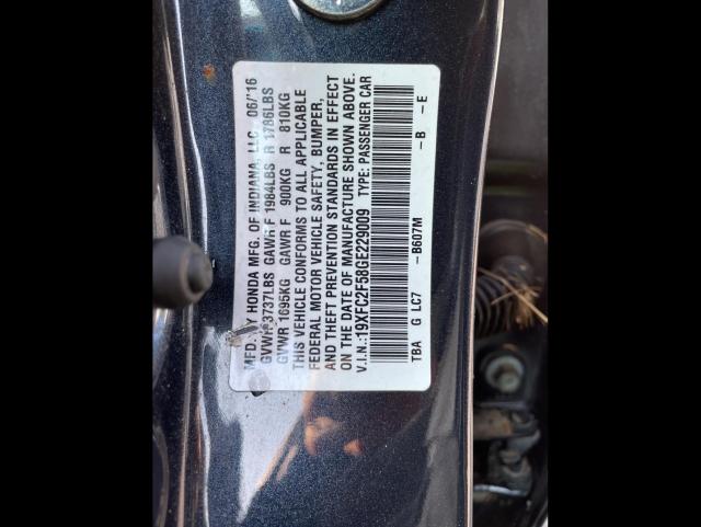 Photo 10 from auction – 2016 HONDA CIVIC LX with VIN 19XFC2F58GE229009