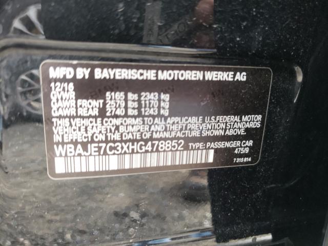 Photo 10 from auction – 2017 BMW 540 XI with VIN WBAJE7C3XHG478852