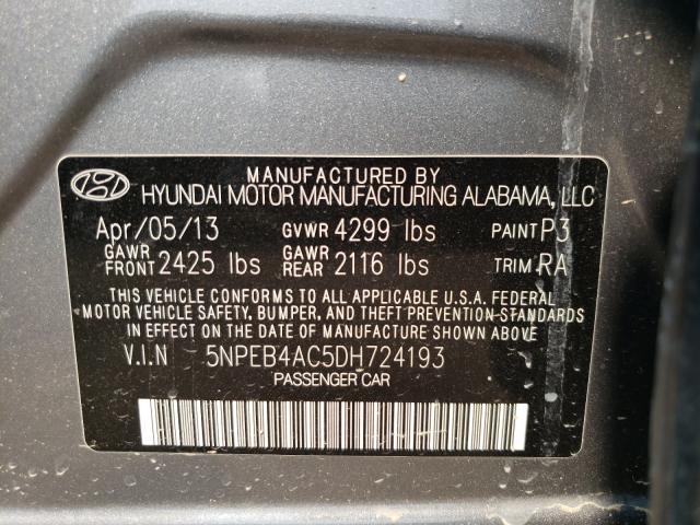 Photo 10 from auction – 2013 HYUNDAI SONATA GLS with VIN 5NPEB4AC5DH724193