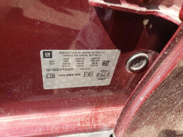 Photo 10 from auction – 2015 CHEVROLET MALIBU 1LT with VIN 1G11C5SL5FF206879