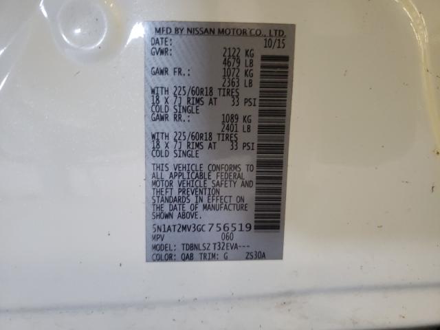 Photo 10 from auction – 2016 NISSAN ROGUE S with VIN 5N1AT2MV3GC756519