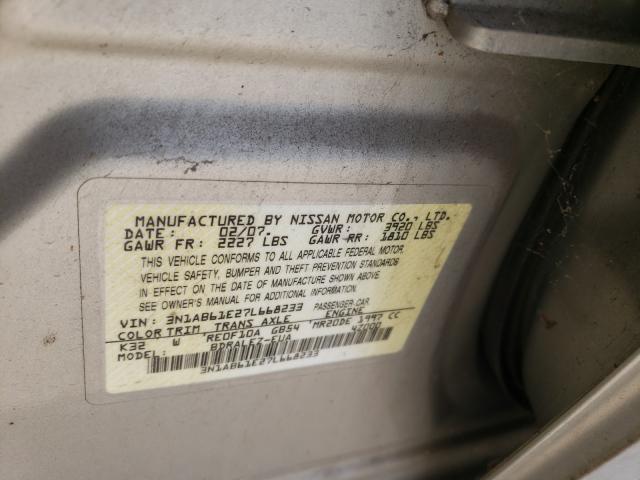 Photo 10 from auction – 2007 NISSAN SENTRA 2.0 with VIN 3N1AB61E27L668233