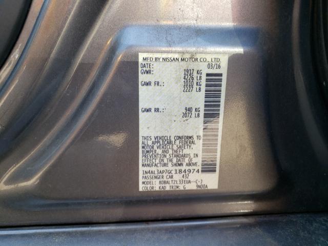 Photo 10 from auction – 2016 NISSAN ALTIMA 2.5 with VIN 1N4AL3AP7GC184974