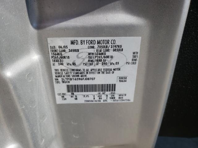 Photo 10 from auction – 2006 LINCOLN MARK LT with VIN 5LTPW16596FJ08707