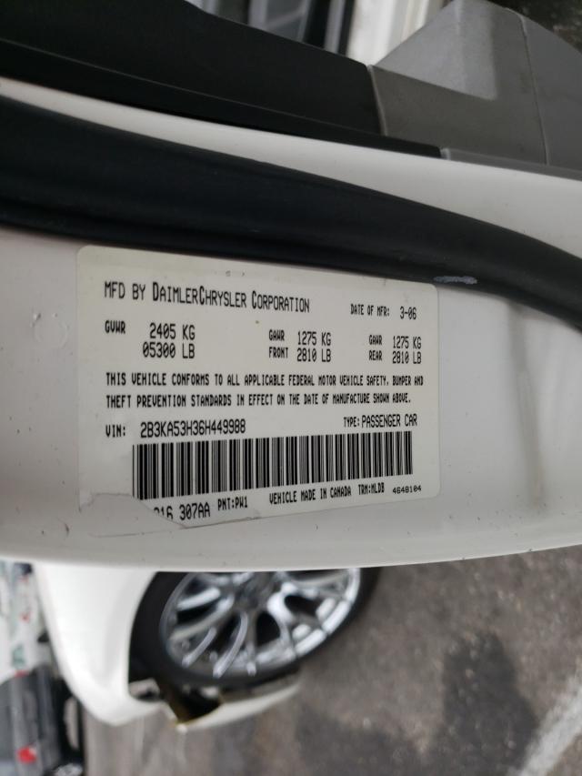 Photo 10 from auction – 2006 DODGE CHARGER R/ with VIN 2B3KA53H36H449988