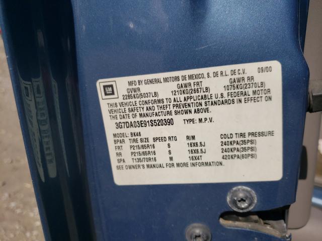 Photo 10 from auction – 2001 PONTIAC AZTEK with VIN 3G7DA03E91S520390