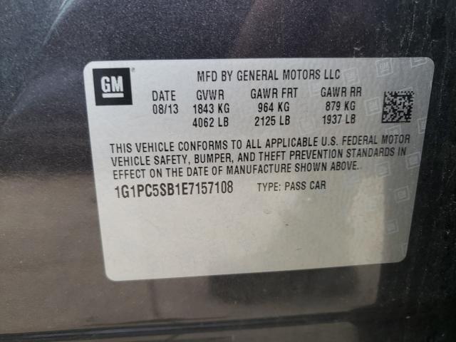 Photo 10 from auction – 2014 CHEVROLET CRUZE LT with VIN 1G1PC5SB1E7157108