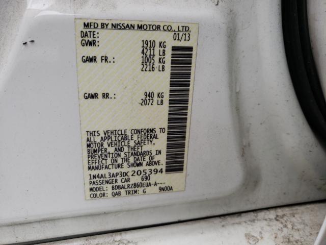 Photo 10 from auction – 2013 NISSAN ALTIMA 2.5 with VIN 1N4AL3AP3DC205394
