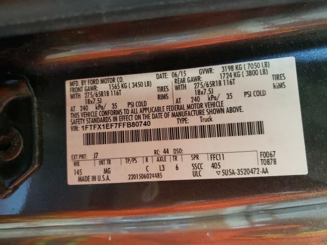Photo 10 from auction – 2015 FORD F150 SUPER with VIN 1FTFX1EF7FFB80740