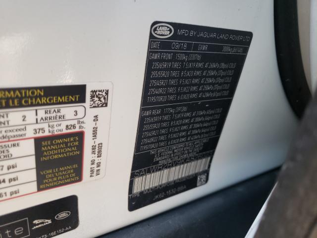 Photo 10 from auction – 2019 LAND ROVER RANGE ROVE with VIN SALWR2RV9KA826023