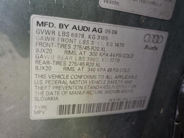 Photo 10 from auction – 2007 AUDI Q7 4.2 QUA with VIN WA1BV94L97D018738