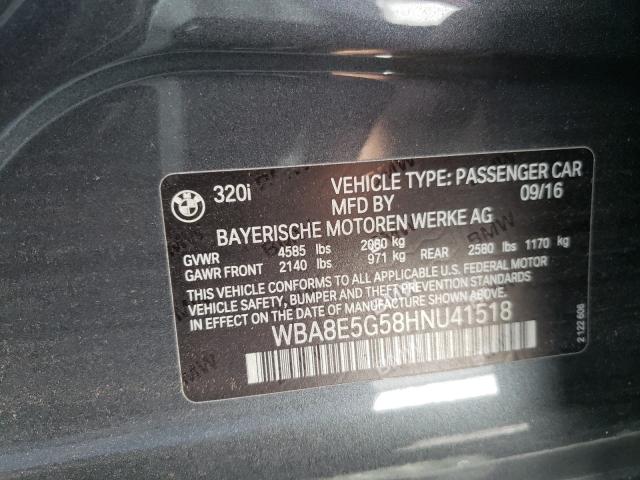Photo 10 from auction – 2017 BMW 320 XI with VIN WBA8E5G58HNU41518
