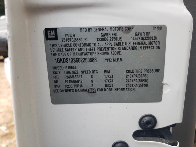 Photo 10 from auction – 2008 GMC ENVOY with VIN 1GKDS13S68220688