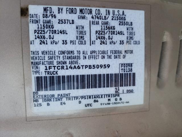 Photo 10 from auction – 1996 FORD RANGER SUP with VIN 1FTCR14A6TPB50959