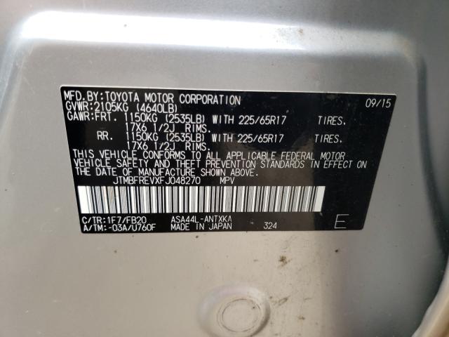 Photo 10 from auction – 2015 TOYOTA RAV4 LE with VIN JTMBFREVXFJ048270