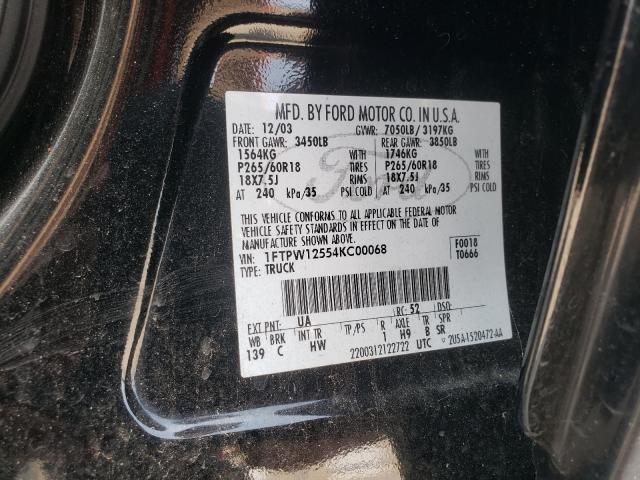 Photo 10 from auction – 2004 FORD F150 SUPER with VIN 1FTPW12554KC00068
