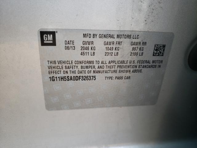 Photo 10 from auction – 2013 CHEVROLET MALIBU LTZ with VIN 1G11H5SA0DF326375