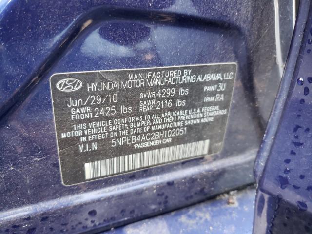 Photo 10 from auction – 2011 HYUNDAI SONATA GLS with VIN 5NPEB4AC2BH102051