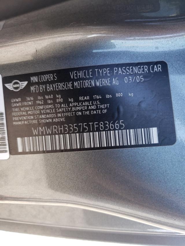 Photo 10 from auction – 2005 MINI COOPER S with VIN WMWRH33575TF83665