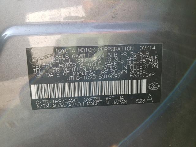 Photo 10 from auction – 2015 LEXUS IS 250 with VIN JTHCF1D23F5019097