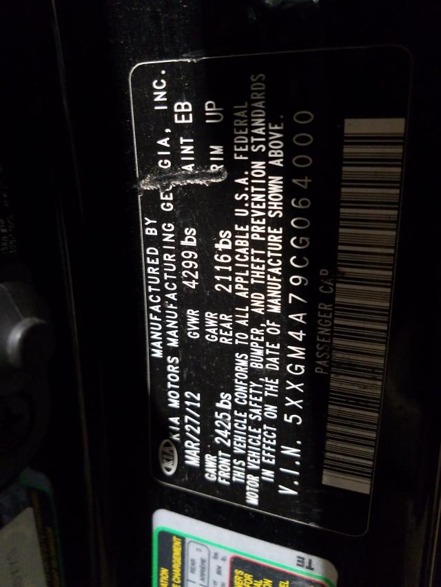 Photo 10 from auction – 2012 KIA OPTIMA LX with VIN 5XXGM4A79CG064000