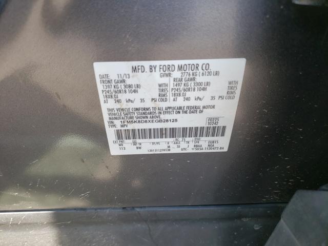 Foto 10 de la subasta – 2014 FORD EXPLORER X con VIN 1FM5K8D8XEGB28125