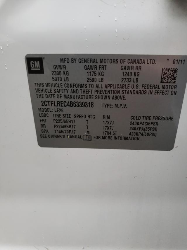 Photo 10 from auction – 2011 GMC TERRAIN SL with VIN 2CTFLREC4B6339318