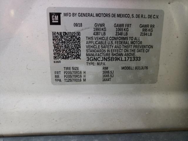 Photo 1 from auction – 2019 CHEVROLET TRAX LS with VIN 3GNCJNSB9KL171333