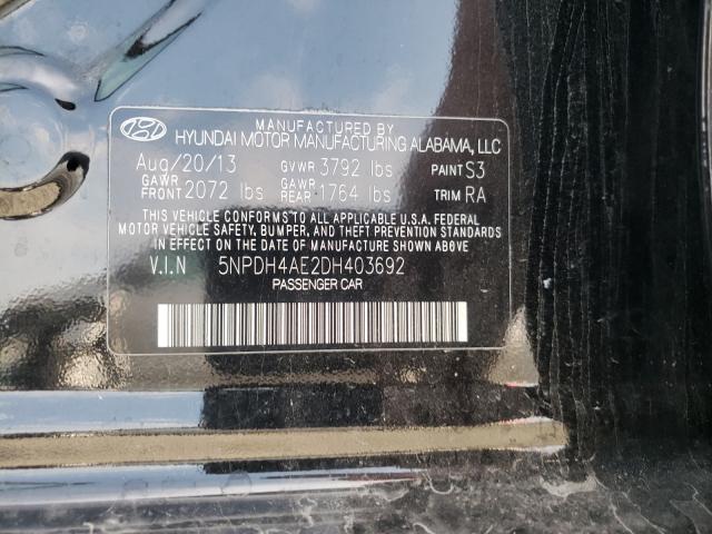 Photo 10 from auction – 2013 HYUNDAI ELANTRA with VIN 5NPDH4AE2DH403692
