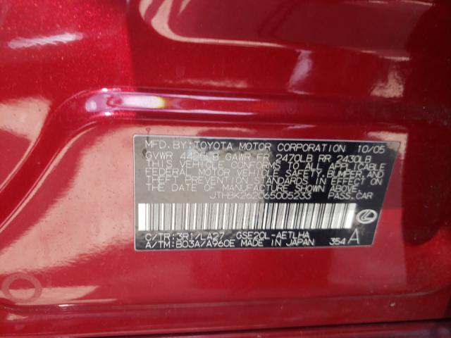 Photo 10 from auction – 2006 LEXUS IS 250 with VIN JTHBK262065005233