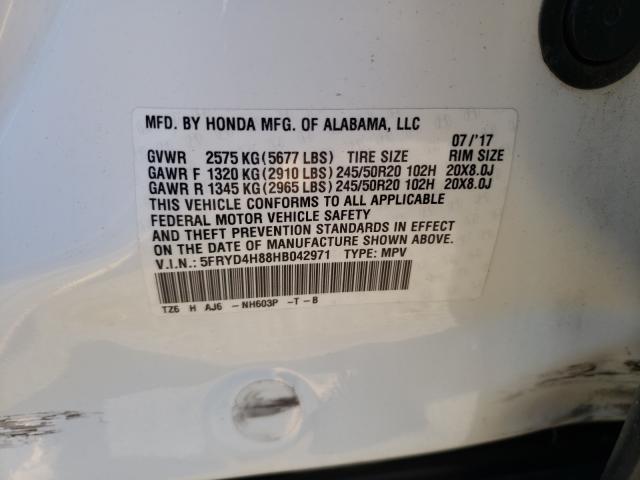 Photo 10 from auction – 2017 ACURA MDX ADVANC with VIN 5FRYD4H88HB042971