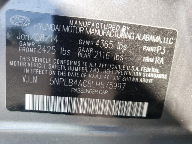 Photo 10 from auction – 2014 HYUNDAI SONATA GLS with VIN 5NPEB4AC8EH875997