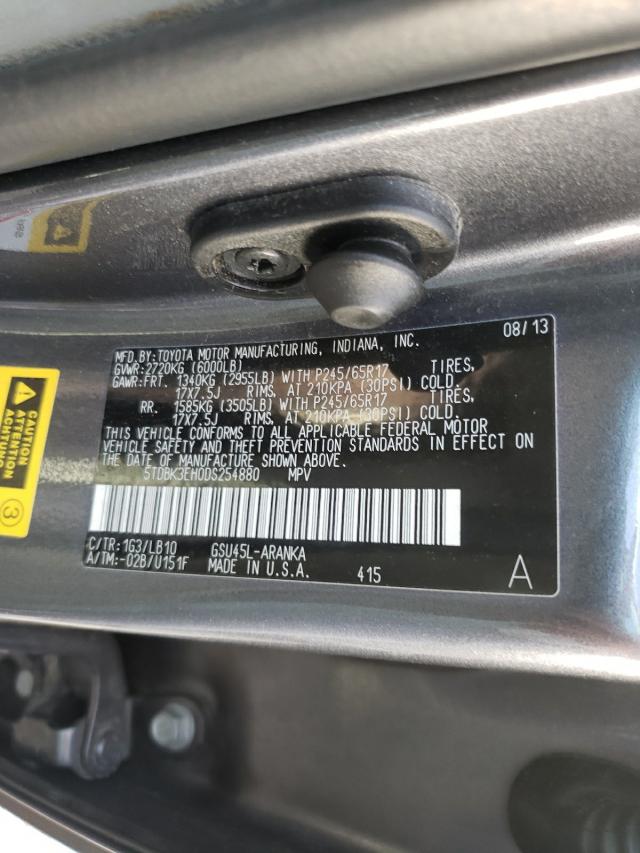 Foto 10 de la subasta – 2013 TOYOTA HIGHLANDER con VIN 5TDBK3EH0DS254880