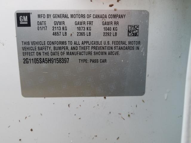 Photo 10 from auction – 2017 CHEVROLET IMPALA LT with VIN 2G1105SA5H9158397